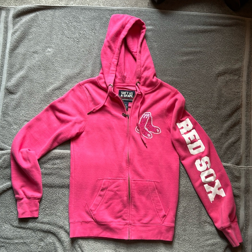 Red Sox zip up pink sweatshirt